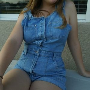 Denim romper